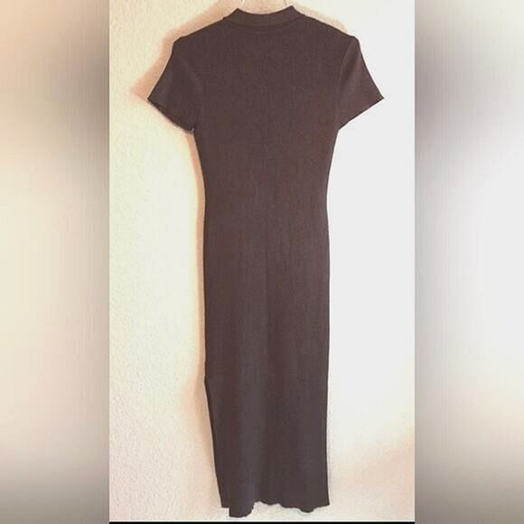House of Harlow 1960 X Revolve Polo Ribbed Knit Sweater Brown Pencil Dress S - Picture 5 of 10